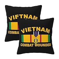 Purple Heart Vietnam Combat Veteran Squarethrow Pillows Covers Soft Cushion Cover for Bedroom Sofa Living Room 20