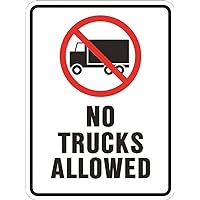 HY-KO Products HW-504HD NO Trucks Allowed Heavy Duty Aluminum Sign 18 in x 24 in Red/Black/White