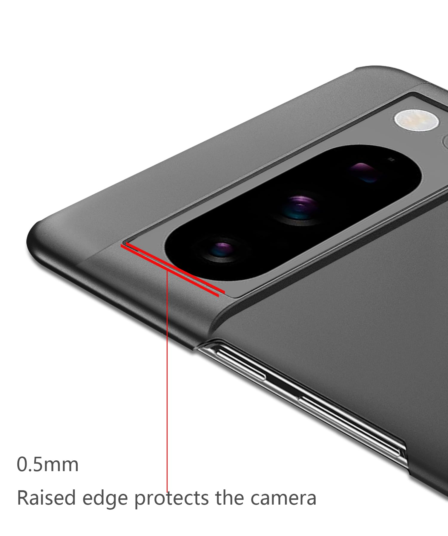 Bastmei for Google Pixel 8 pro Case,Extremely Light Ultra-Light Super Slim Camera Protection Hard PC Cover Case for Google Pixel 8 pro (Gravel Black)