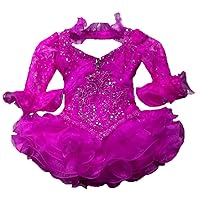 Little Baby Girls' Lace Beaded Newborn Infant State & National Level Pageant Cupcake Dress