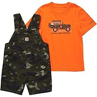Carhartt boys Short-sleeve Bodyshirt & Canvas Shortall Setinfant-and-toddler-clothing-sets