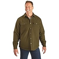 Guide Gear Beartrack Mens Wool Shirt Jacket Long Sleeve, Warm Button Down