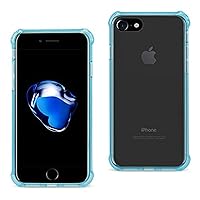 Reiko Wireless Bumper Case with Air Cushion Shock Absorption for Apple iPhone 7 - Clear Navy