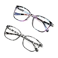 VisionGlobal Blue Light Blocking Glasses for Women/Men, Anti Eyestrain, Stylish Square Frame, Anti Glare