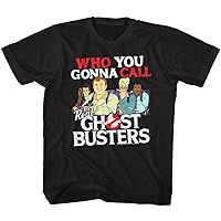 The Real Ghostbusters Kids T-Shirt Who You Gonna Call Black Tee