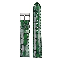 Fashion Genuine Leather watchband Clear Personality Crocodile Texture Strap Bracelet Wrist Watch Band 18mm 20mm 22mm Blue (Color : Green, Size : 22mm-Rose Gold Clasp)