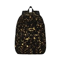 Black And Gold Wallpaper Large Capacity Backpack, Men'S And Women'S Fashionable Travel Backpack, Leisure Work Bag,