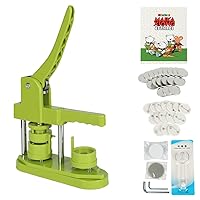 Upgrade Version Button Maker Machine(Green) 32mm(1¼ in),DIY Pin Button Maker Press Machine Kit,Badge Punch Press Machine with Free 100pcs Button Parts&Pictures&Circle Cutter&Magic Book