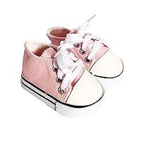 Canvas Sneakers Doll Shoes Fits 18 Inch Dolls and Kennedy and Friends Dolls- 18 Inch Doll Shoes (Light Pink)