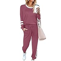 Sweatsuit for Women 2 Piece Outfits for Womens Crewneck Sweatshirts Pullover