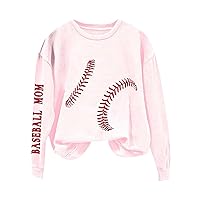Baseball Sweatshirt Women Mom Casual Crewneck Sweatshirt Long Sleeve Graphic Pullover Tops 2024 Trendy Outfits Clothes
