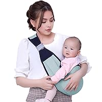 Baby Warp Carrier,Adjustable Chest Carrier with Waist Stool/Hip Seat for 7-45lbs,Baby Holder Carrier for Breastfeeding,Baby Wearing Essentials,One Size Fits All,adopt to Newborn Infant&Toddler (Green)