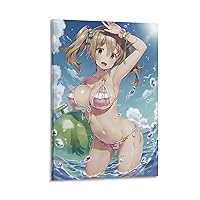 JOUCI Summer Swimsuit Bikini Girl Anime Poster Canvas Poster Wall Art Bedroom Decor Office Room Kitchen Decor Gift Frame:12x18inch(30x45cm)