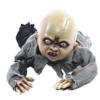 Halloween Ghost Ornament Creepy Baby Crawling Ghost Halloween LED Animated Crawling Baby Zombie Ghost Sound Doll Prop Party Decor Halloween Decorations