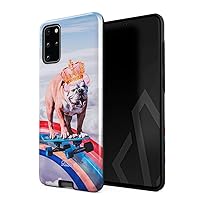 Compatible with Samsung Galaxy S20 Plus Case French Bulldog Flying Rainbow Trippy Laser Unicorn Doggo Gift for Dog Lover Heavy Shockproof Dual Layer Hard Shell + Silicone Protective Cover