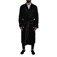 Dolce & Gabbana Black 100% Silk Robe Coat Wrap Men's Jacket