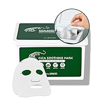 THESAEM Cica Soothing Mask 30ea - Daily Calming Facial Mask Sheet - Centella Asiatica, Hyaluronic Acid, and Panthenol - Moisturizing Essence with Vegan Sheet - Korean Skincare