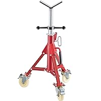 VEVOR Pipe Stand, Pipe Jack Stand, V Head Pipe Stand Adjustable Height 23.6-42.5 Inch, Pipe Jack Stands with Casters 882 LB, Folding Portable Pipe Stands 1/8-12 Inch Pipe Supporting, Steel Jack Stand