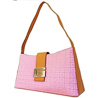 Fabric G Signature Plaid Bag Handbag Purse Designer belt Brown tan Classic