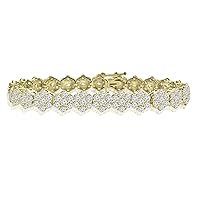 10.65 ct Ladies Round Cut Diamond Tennis Bracelet in (Color G Clarity SI-1) in 14 Kt Yellow Gold