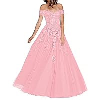 H.S.D Prom Dresses Long Evening Formal Dress Off The Shoulder Prom Gowns Lace Applique Womens