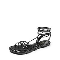 DREAM PAIRS Women's Flat Sandals Strappy Comfortable Dressy Summer Lace-Up Gladiator Sandals
