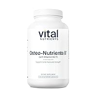 Vital Nutrients Osteo-Nutrients II | Vitamin K2-7, Vitamin D, Calcium, Boron and Magnesium for Bone Support* | Vegan Supplement | Gluten, Dairy and Soy Free | 240 Capsules