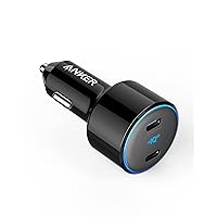Anker USB C Car Charger, 50W 2-Port PIQ 3.0 Fast Charger Adapter, PowerDrive+ III Duo - Power Delivery for iPhone 15 14 13 12 11 Series, Galaxy S20/S10/S9, Note 9, iPad Pro, MacBook Air and More