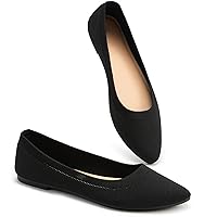 BABUDOG Women's Mesh Flats Shoes Pointed-Toe Dress Shoes for Women Black Flats Shoes Comfortable Memory Foam Flats Shoes