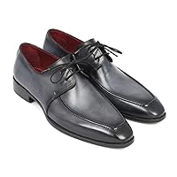 Paul Parkman Gray & Black Apron Derby Shoes for Men (ID#13SX51)