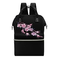 Cherry Blossom Diaper Bag Backpack Travel Waterproof Mommy Bag Nappy Daypack