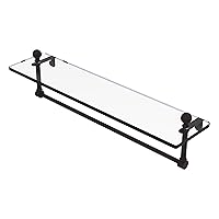 Allied Brass MA-1/22TB-ORB Mambo 22 Inch Vanity Integrated Towel Bar Glass Shelf, Oil Rubbed Bronze