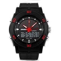 Solar Powered Waterproof Wrist Watches with Silicone Band