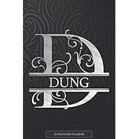Dung: Silver Monogram Letter D The Dung Name - Dung Name Custom Gift Planner Calendar Notebook Journal