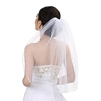 SAMKY 1T 1 Tier Rhinestone Crystal Rattail Edgel Bridal Wedding Veil
