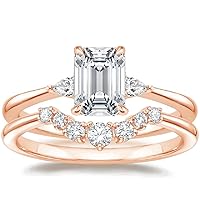 Emerald Cut Moissanite Solitaire Ring, 2.00 CT, 10K Rose Gold, Wedding Ring Gift