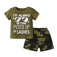 Baby Boy Clothes Summer Short Sleeve Letter T-Shirt Tops Shorts Infant 2PCS Outfits Set