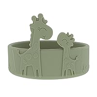 Nuby Animal Friend Silicone Round Plate - BPA-Free Toddler Plate - 6+ Months - Green Giraffe Plate