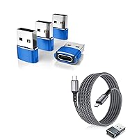 Elebase 4 Pack USB to USB C Adapter and USB Type C to C 100W Cable 10FT with USB Adapter for iPhone 12 13 14 15,iPad 8 8th 9 9th 10 10th Air 4th 5 Mini 6 6th Generation,Samsung Galaxy Z Flip Fold S23