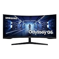 Samsung 34-Inch Odyssey G5 Ultra-Wide Gaming Monitor with 1000R Curved Screen, 165Hz, 1ms, FreeSync Premium, WQHD (LC34G55TWWNXZA, 2020 Model), Black (Renewed)