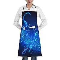 Kitchen Cooking Aprons for Women Men Blue Owl Waterproof Bib Apron with Pockets Adjustable Chef Apron