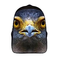 Serpent-Eagle Close-up Face Laptop Backpack with Multi-Pockets Waterproof Carry On Backpack for Work Shopping Unisex 16 Inch