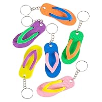 Rhode Island Novelty 2.5 Inch Flip-Flop Keychains, 12 Per Order Assorted Colors