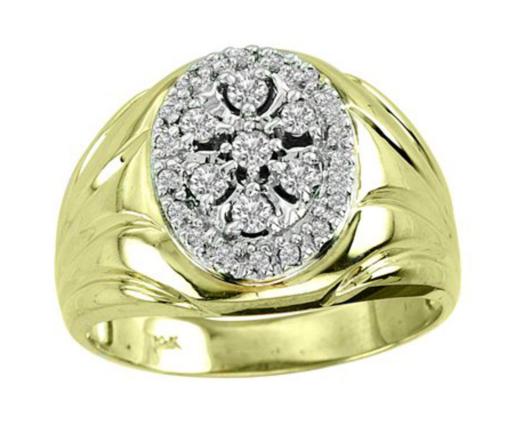 Rylos Mens Rings 14K Yellow Gold - Mens Gold Ring Diamond White Gold Rings For Men Mens Jewelry Gold Rings