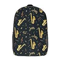 Saxophones 17 Inches Unisex Laptop Backpack Lightweight Shoulder Bag Travel Daypack