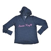 Siesta Key, Florida SAAG Women Navy Tri-Blend Long Sleeve Hooded T-Shirt