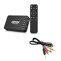 AGPTEK Updated 4K@30hz HDMI TV Media Player with One More AV Cable, with HDMI/AV/VGA Output, Digital MP4 Player for 14TB HDD/ 256G USB Drive/SD Card/H.265 MP4