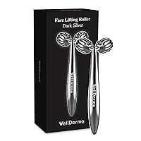 WellDerma Face Lifting Dark Silver Roller Ergonomic Lifting and V-Lines Massage Roller