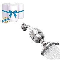 Filtered Shower Head 12-Stage Filter Technology for Healthy Skin, Hair, and Nails with 3-Pack filter replacement combo