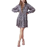 BCBGeneration Women's Long Sleeve Fit and Flare Dress with Mock Neck